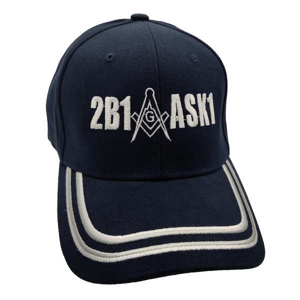 2B1 ASK1 Mason w/ WG Stripes Cap - Navy Blue (White Logo)