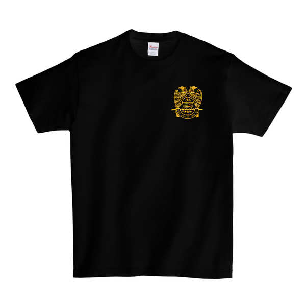 32nd Degree Mason Wings Down Chest Logo T-Shirt - Black
