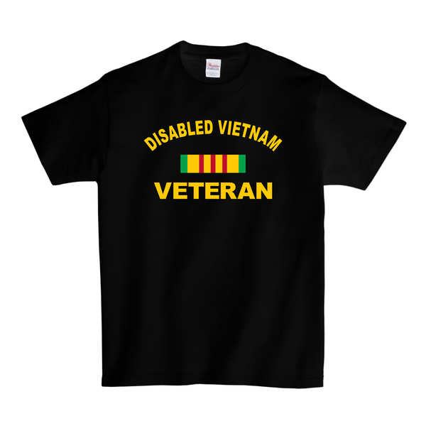 Disabled Vietnam Veteran Ribbon T-SHIRT - Black