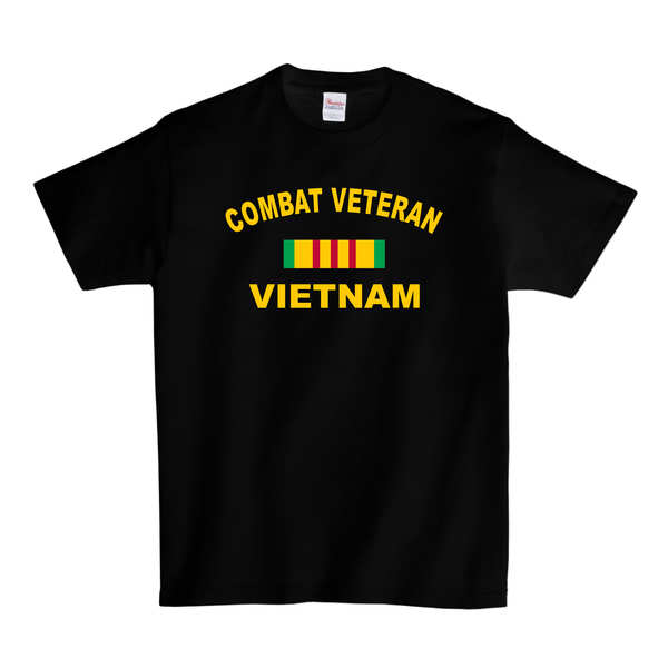 Combat Veteran Vietnam Ribbon T-SHIRT - Black