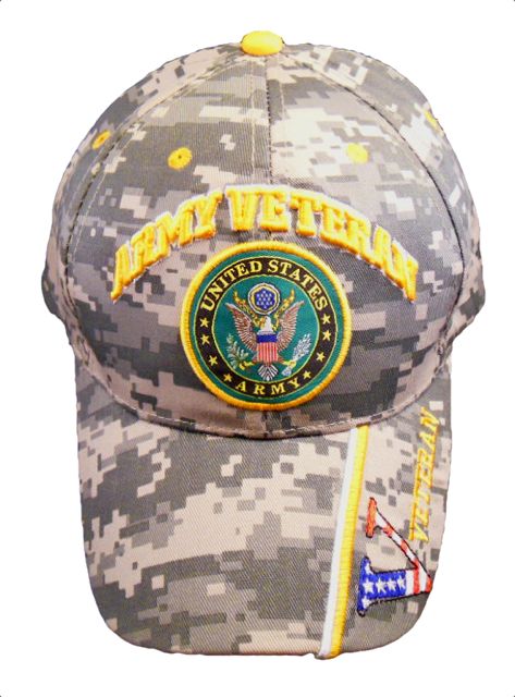 Army Veteran Emblem w/ V Cap - Digital Camo