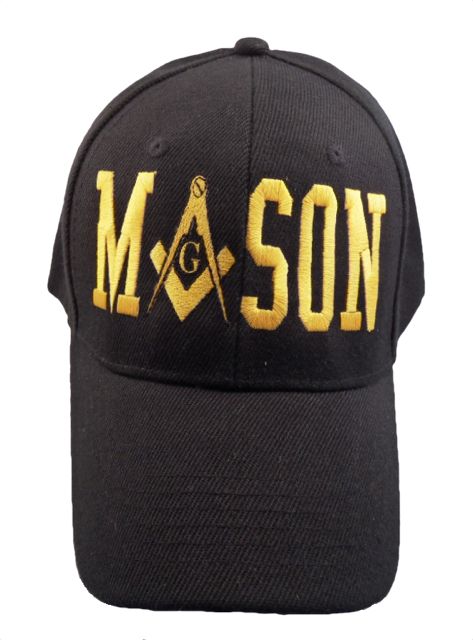 Mason Block Letter Cap - Black (6 PCS)