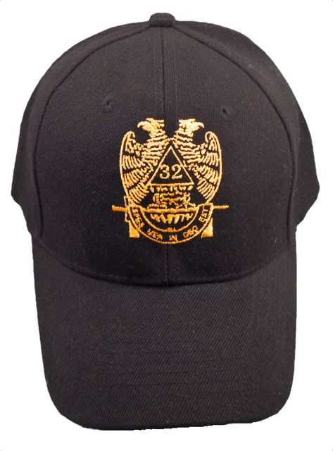 32nd Degree Mason Wings Down Cap - Black (6 PCS)