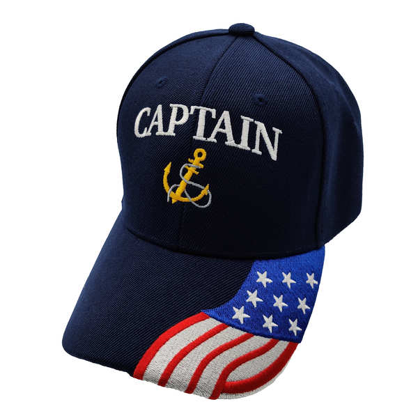Captain Anchor w/ FLAG Bill Cap - Navy Blue
