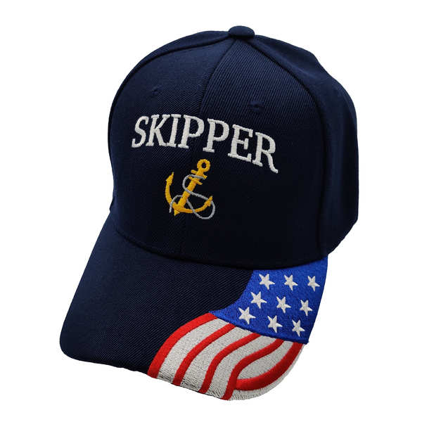 Skipper Anchor w/ FLAG Bill Cap - Navy Blue