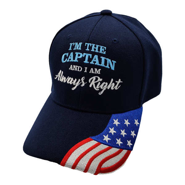 Captain Always Right w/ FLAG Bill Cap - Navy Blue