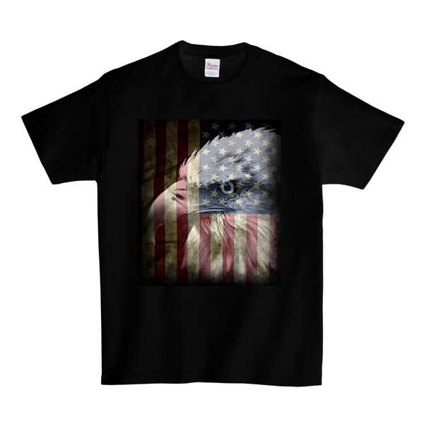 Eagle & American Flag T-SHIRT - Black