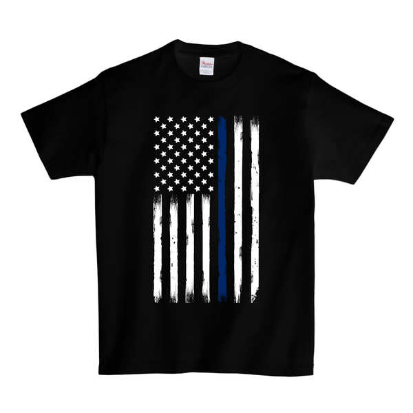 Thin Blue Line FLAG T-Shirt - Black