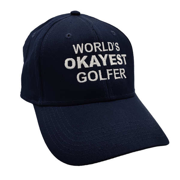 World's Okayest Golfer Cotton Cap - Navy Blue