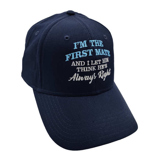 First Mate Always Right Cotton Cap - Navy Blue