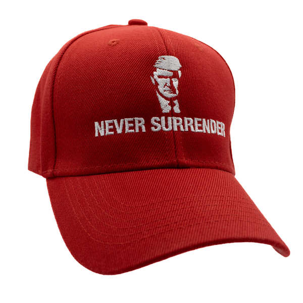 Trump Mug Shot Never Surrender Cap - RED