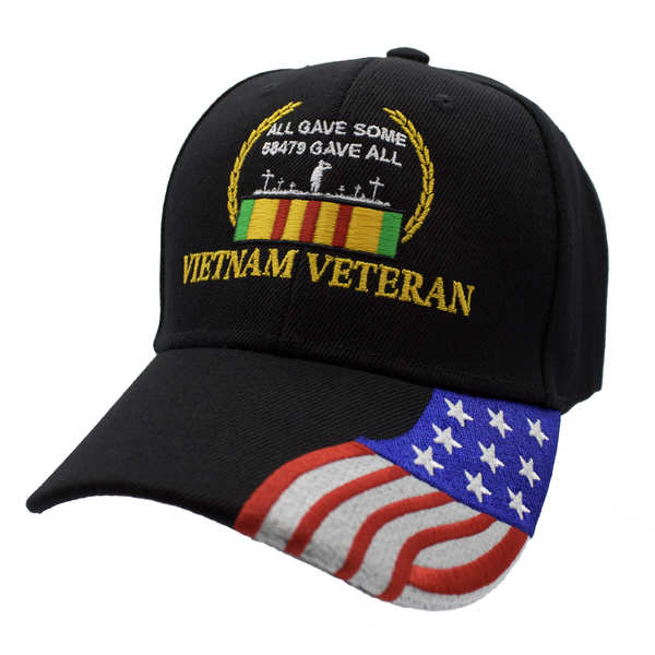 Vietnam Veteran All Gave Some 58479 Gave All w/ FLAG Cap - Black