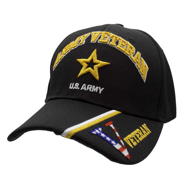 NEW Army Veteran Logo w/ V Cap - Black