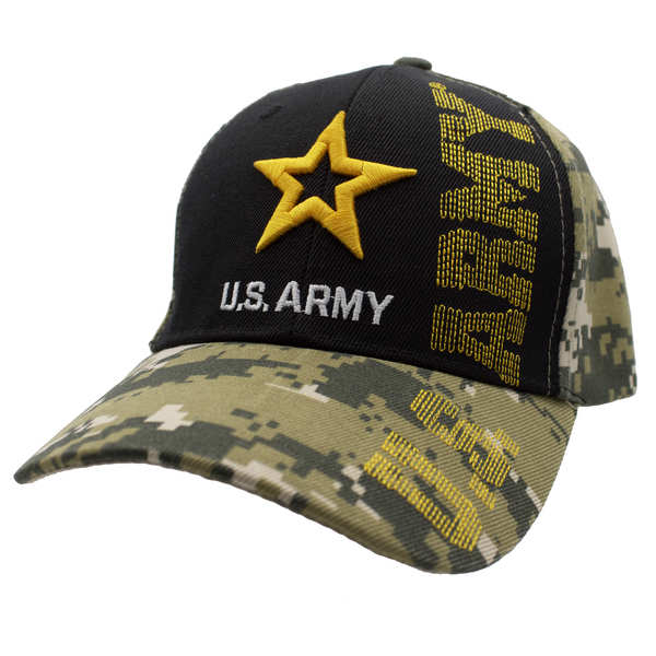 NEW Army Logo w/ VRS CAP - Black/Digital Camo