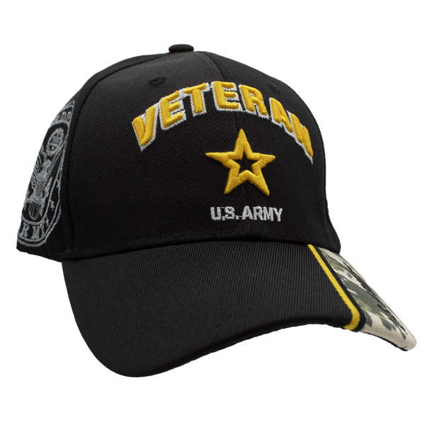 NEW Veteran Army Logo Emblem Shadow Cap - Black