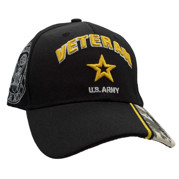 NEW Veteran Army Logo Emblem Shadow CAP - Black