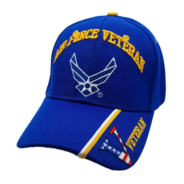 Air Force Veteran Logo w/ V CAP - Royal Blue