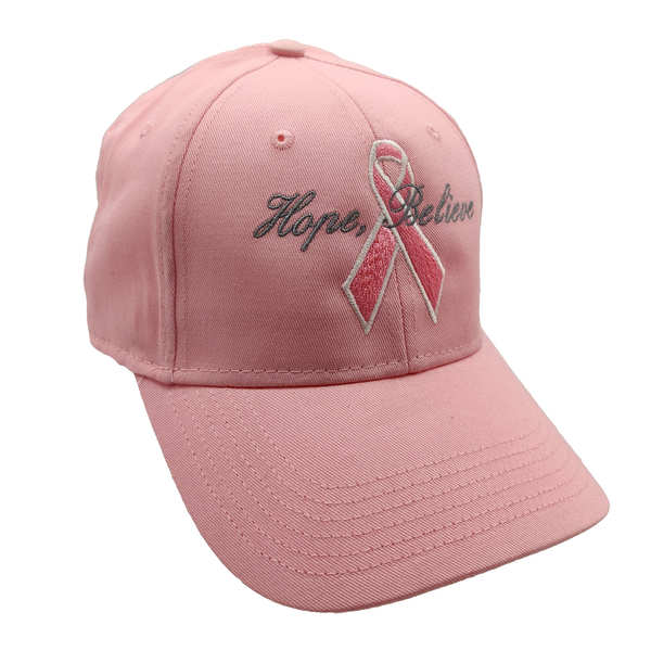Breast Cancer Awareness Hope Believe Cotton Cap - Pink