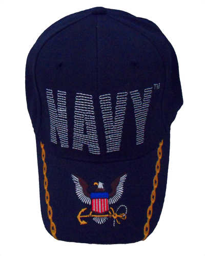 Navy Running Stitch w/ Logo CAP - Navy Blue