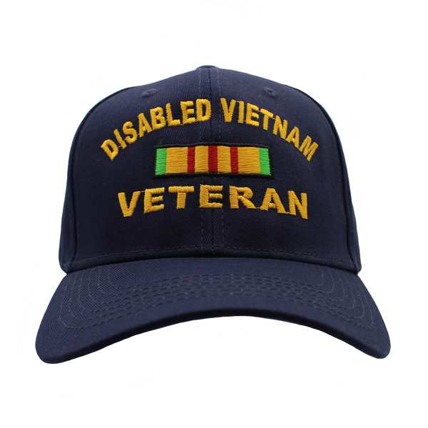 Disabled Vietnam Veteran Ribbon Cotton Cap - Navy Blue