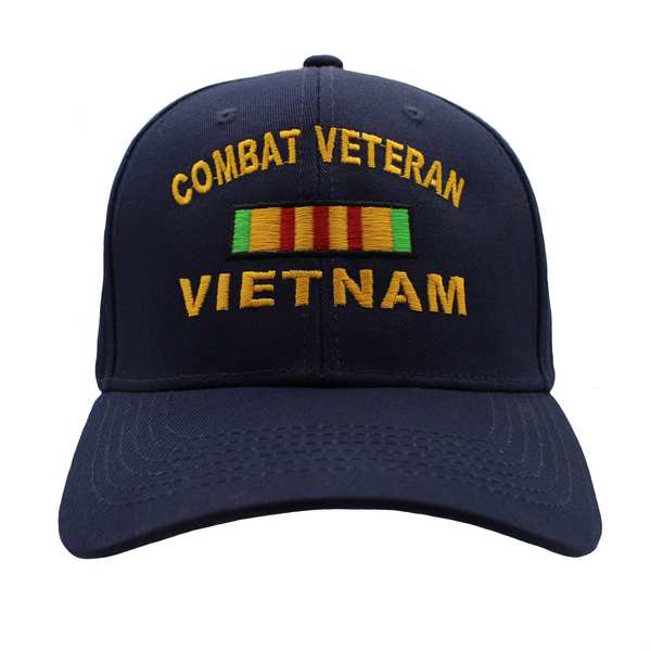 Combat Veteran Vietnam Ribbon Cotton Cap - Navy Blue