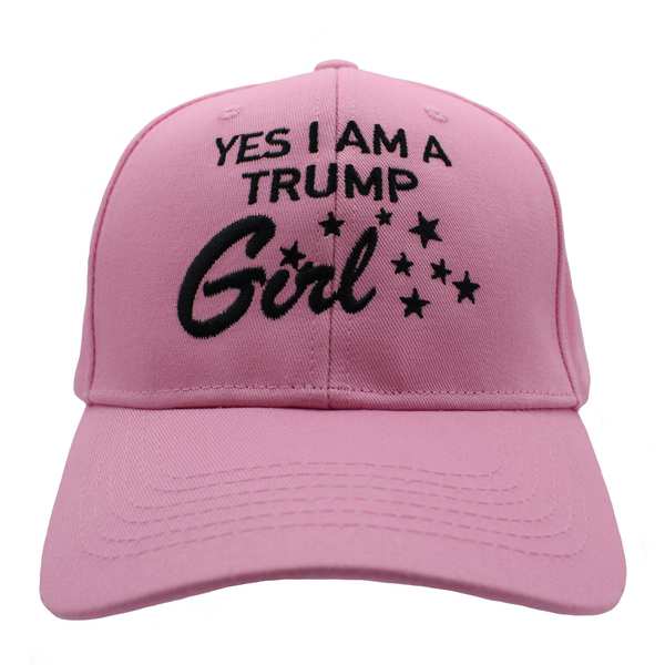 Yes I Am A Trump Girl Cotton Cap - Pink (6 PCS)
