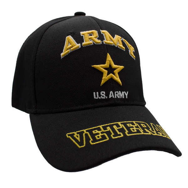 ARMY Logo w/ Veteran Outline CAP - Black