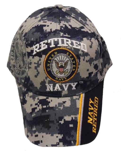 Retired Navy Emblem Shadow Cap - Digital Camo