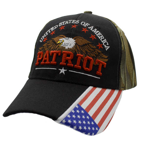 USA Patriot Eagle Cap - Black/Real Camo
