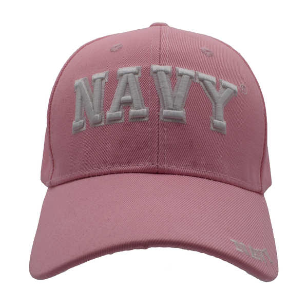 Navy Block Letter Cap - Pink