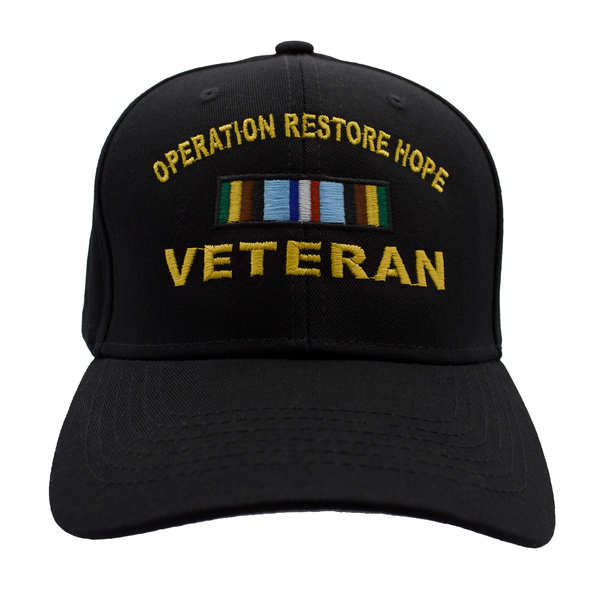 Operation Restore Hope Veteran Ribbon Cotton Cap - Black