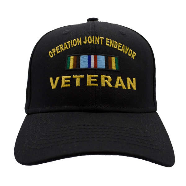 Operation Joint Endeavor Veteran Ribbon Cotton Cap - Black
