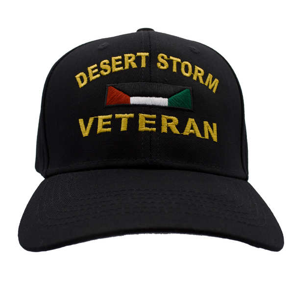 Desert Storm Veteran Ribbon Cotton Cap - Black