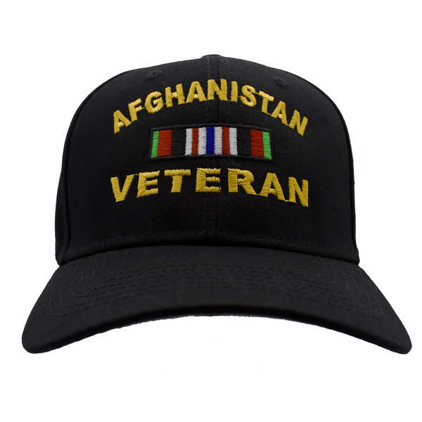 Afghanistan Veteran Ribbon Cotton Cap - Black
