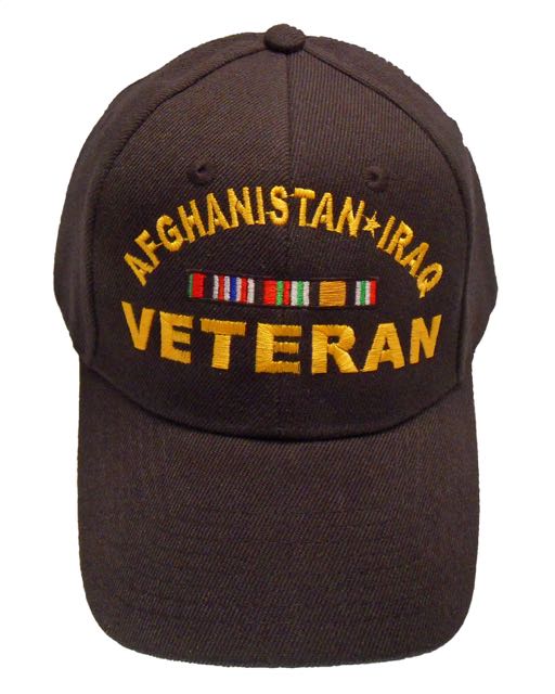 Afghanistan Iraq Veteran Ribbon Cap - Black