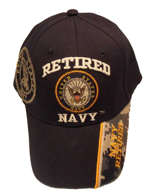 Retired Navy Emblem Shadow  Cap - Navy Blue