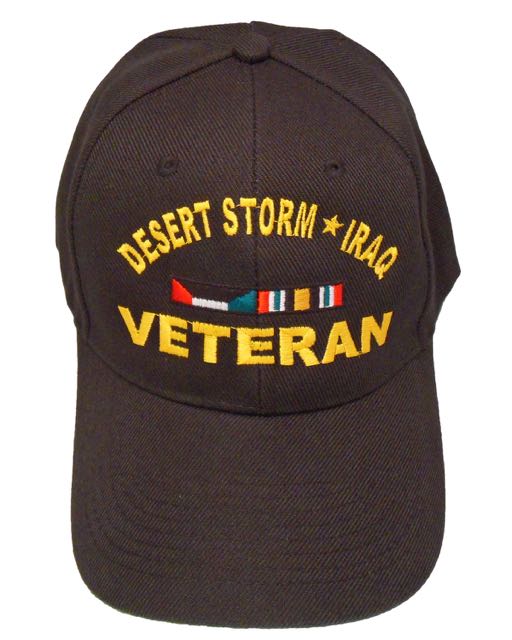 Desert Storm Iraq Veteran Ribbon Cap - Black