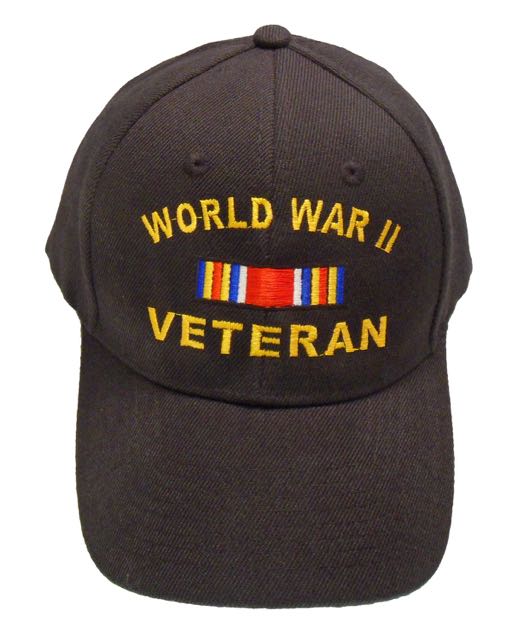 World War II Veteran Ribbon Cap - Black