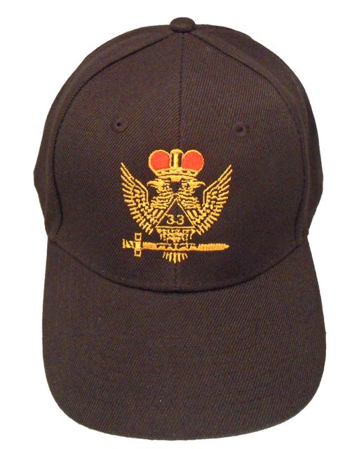 33rd Degree Mason Wings Up Cap - Black (6 PCS)
