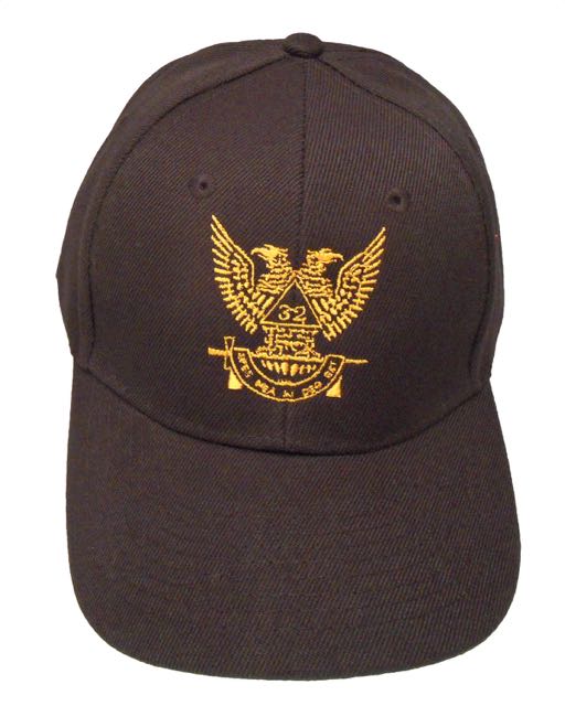 32nd Degree Mason Wings Up Cap - Black (6 PCS)