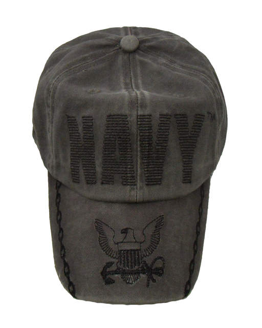 Navy Running Stitch w/ Logo Stone Washed Cap - Olive Green