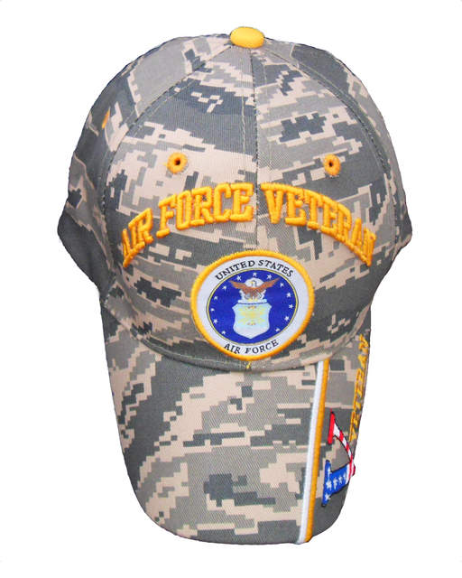 Air Force Veteran Emblem  w/ V CAP - Digital Camo