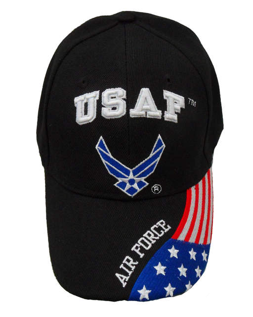 USAF Logo w/ Flag CAP - Black