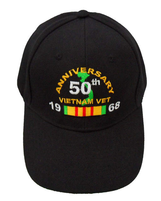 Vietnam Vet 50th Anniversary 1968 Cap - Black
