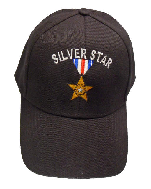 Silver Star Medal Cap - Black