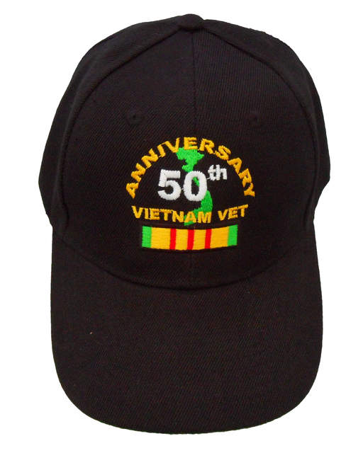 Vietnam Vet 50th Anniversary Cap - Black