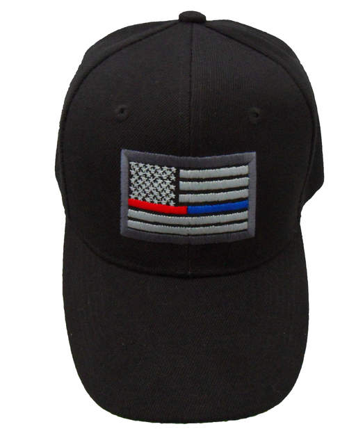 Thin Blue Line & Thin Red Line FLAG Cap - Black