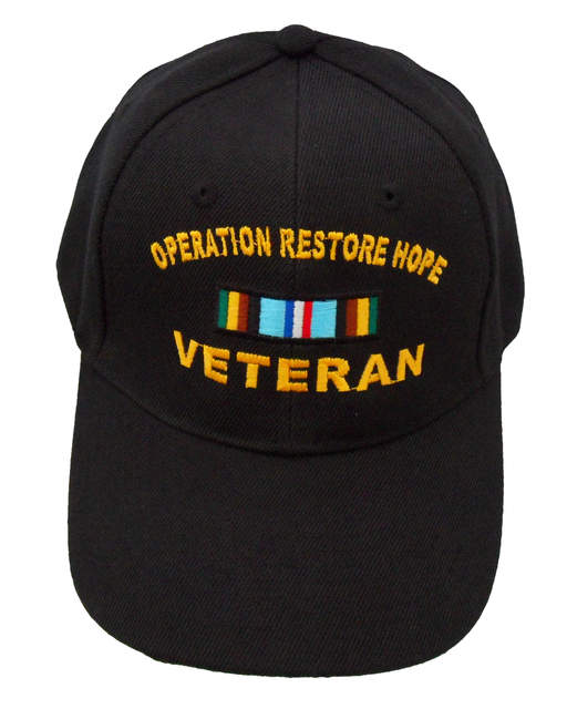 Operation Restore Hope Veteran Ribbon Cap - Black