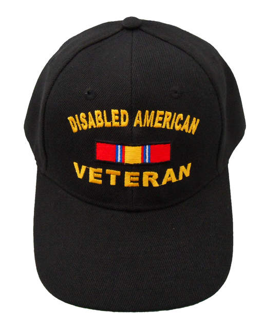 Disabled American Veteran Ribbon Cap - Black