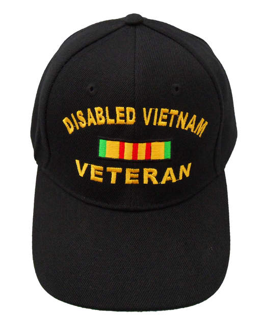 Disabled Vietnam Veteran Ribbon CAP - Black (6 PCS)